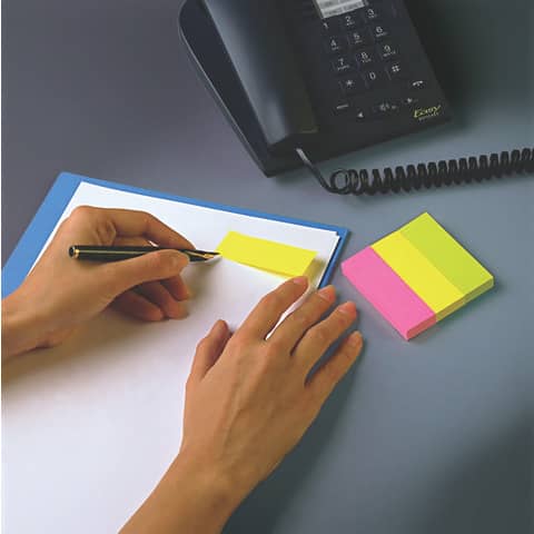 Segnapagina removibili in carta Post-it® Index Mini neon assortiti Confezione da 3x100 - 671-3